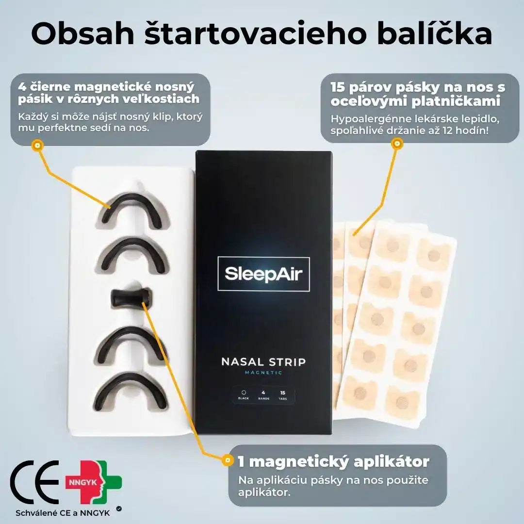 SleepAir magnetické pásky na nos - Štartovací sada