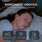 Woman sleeping with blue silicone earplugs