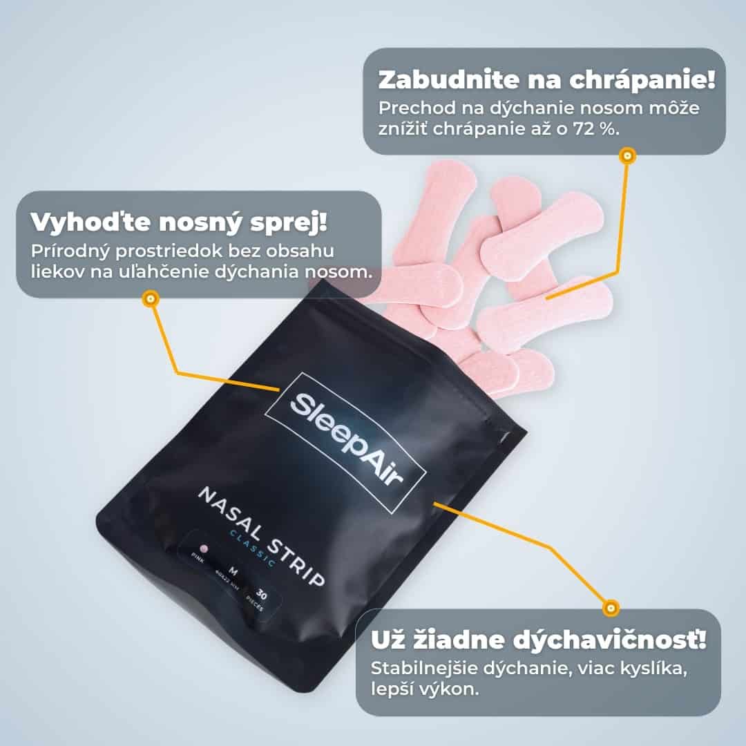 Náhradné nosové pásky SleepAir na nos, ružové, veľkosť M.