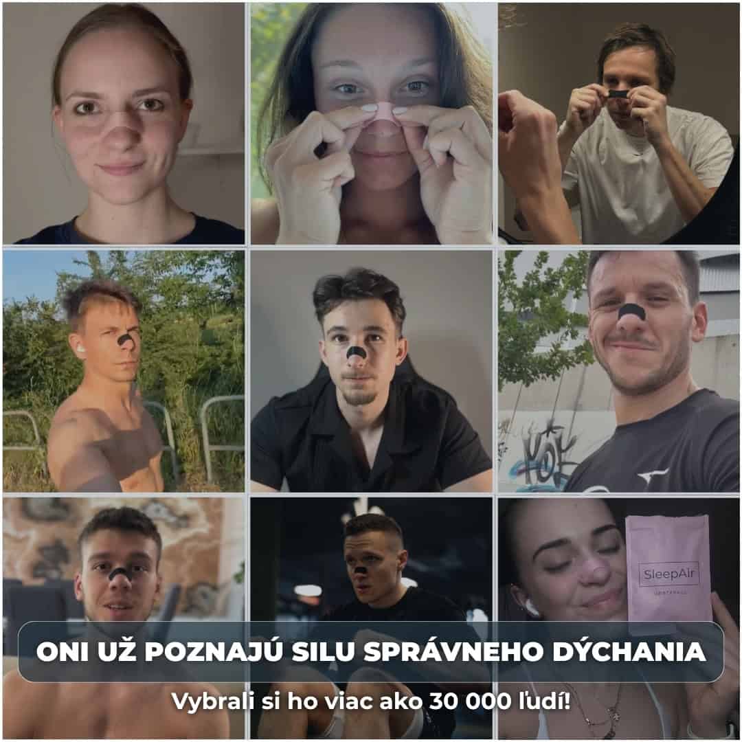 Prírodné pásky na nos SleepAir na správne dýchanie, pohodlné a účinné.