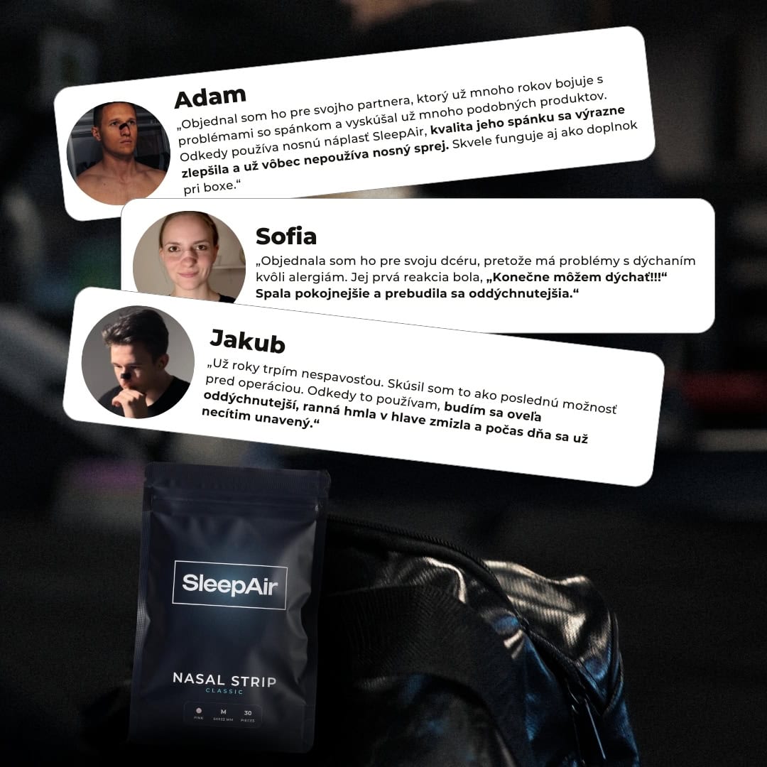 Pásky na nos SleepAir v ružovej farbe, veľkosť M, pre pohodlné dýchanie počas spánku.