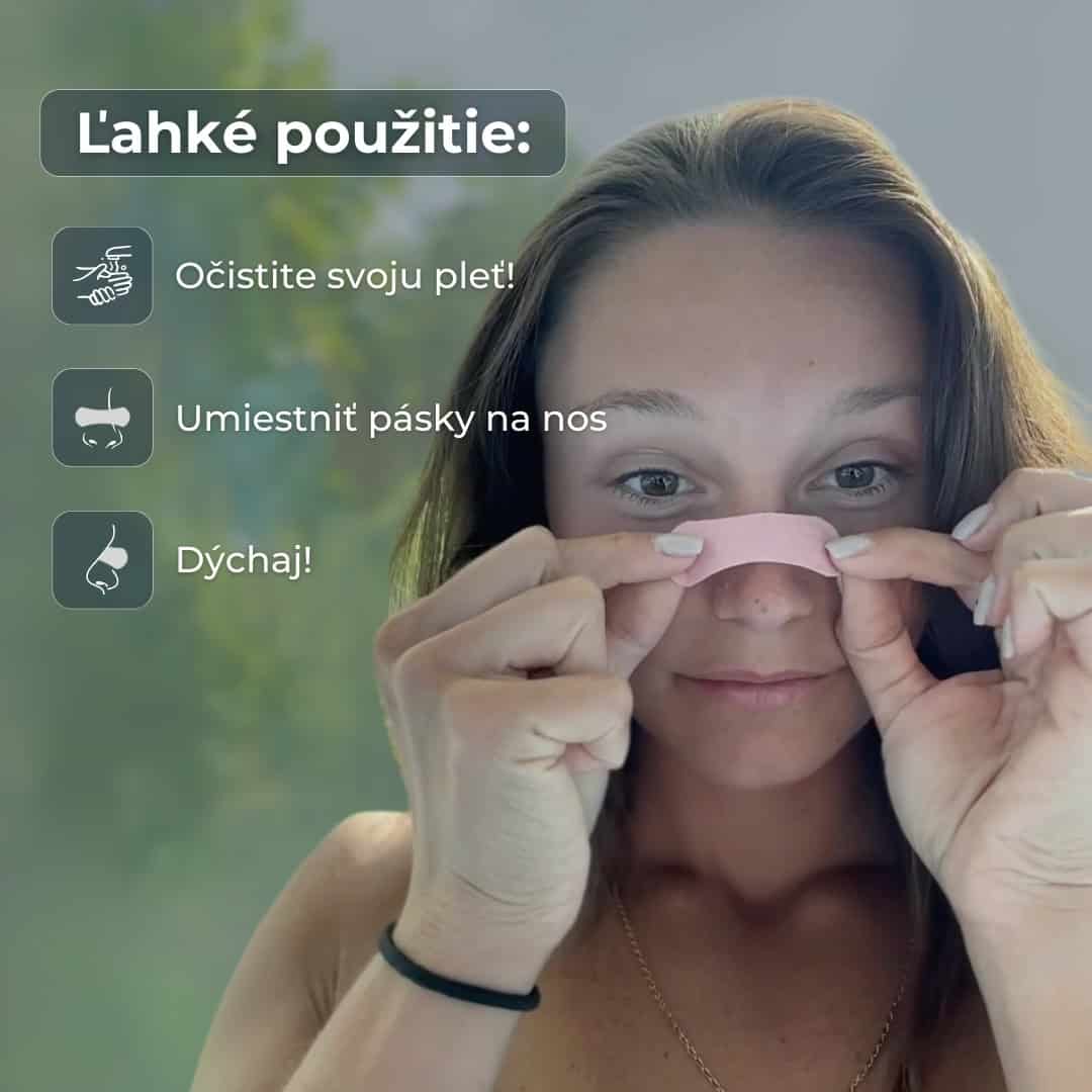 Pásky na nos SleepAir na správne dýchanie, pohodlné a ľahké na nos.