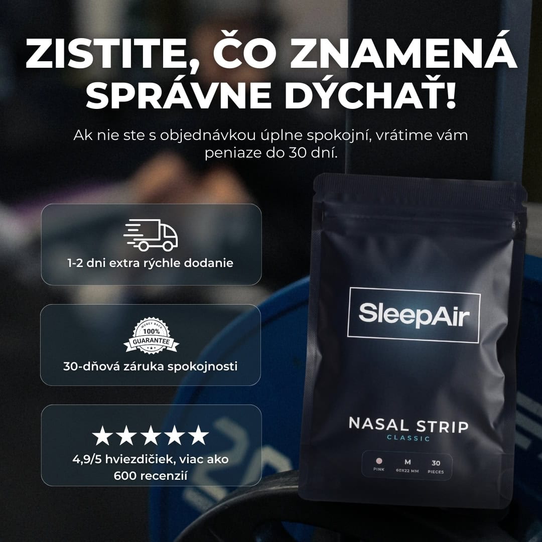 Pásky na nos SleepAir v ružovej farbe, veľkosť M, pre lepší spánok a dýchanie.